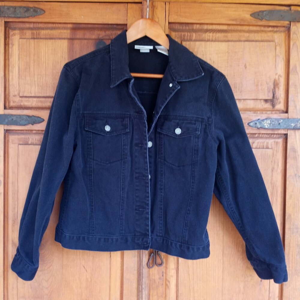 vintage Bill Blass black denim trucker jacket
